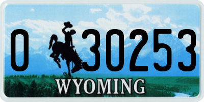 WY license plate 030253