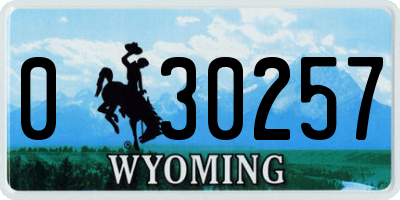 WY license plate 030257