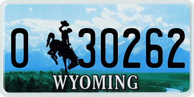 WY license plate 030262