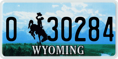 WY license plate 030284