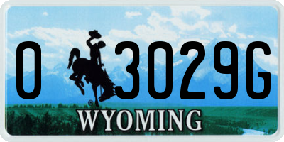 WY license plate 03029G