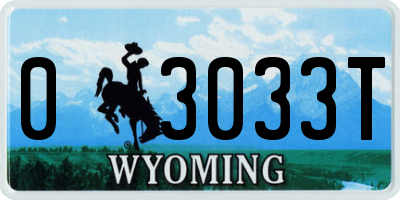 WY license plate 03033T