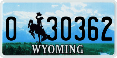 WY license plate 030362