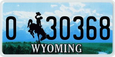 WY license plate 030368