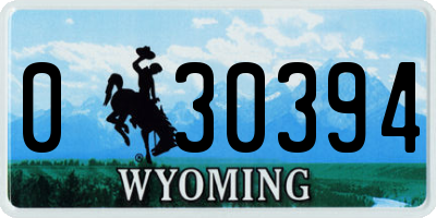 WY license plate 030394