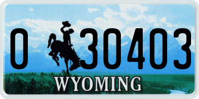 WY license plate 030403