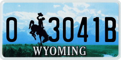 WY license plate 03041B