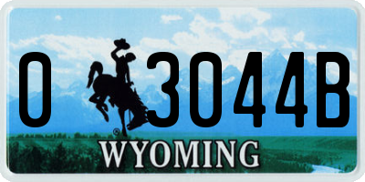WY license plate 03044B