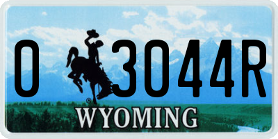 WY license plate 03044R
