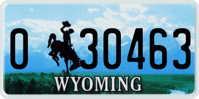 WY license plate 030463