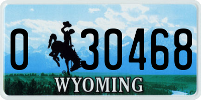 WY license plate 030468