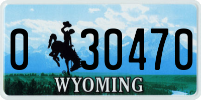 WY license plate 030470