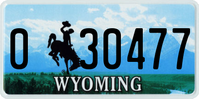 WY license plate 030477