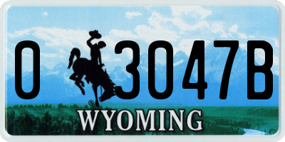 WY license plate 03047B
