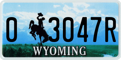 WY license plate 03047R