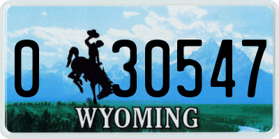 WY license plate 030547
