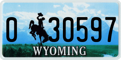 WY license plate 030597