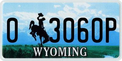 WY license plate 03060P