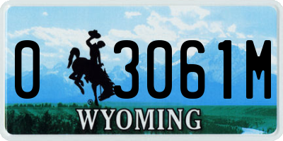 WY license plate 03061M