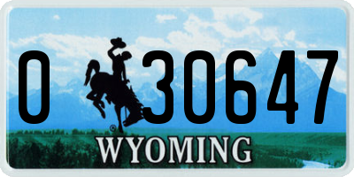 WY license plate 030647