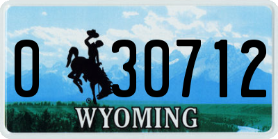 WY license plate 030712