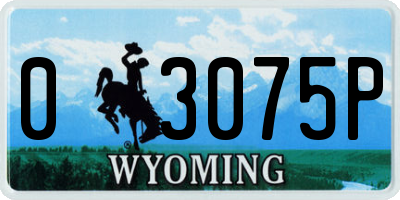 WY license plate 03075P