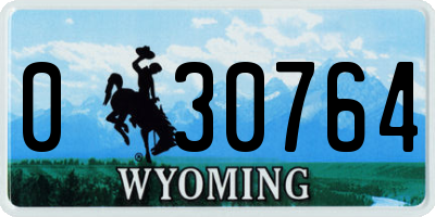 WY license plate 030764