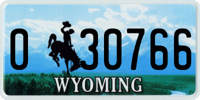 WY license plate 030766