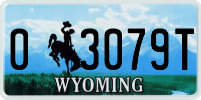 WY license plate 03079T