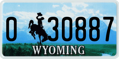 WY license plate 030887