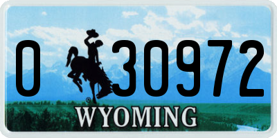 WY license plate 030972