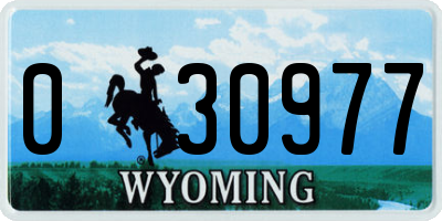 WY license plate 030977