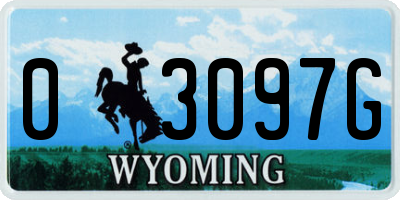 WY license plate 03097G