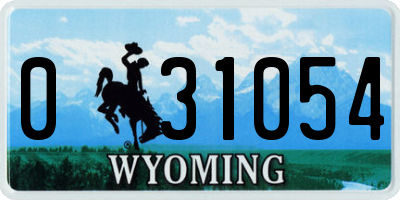 WY license plate 031054