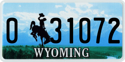 WY license plate 031072