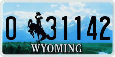 WY license plate 031142