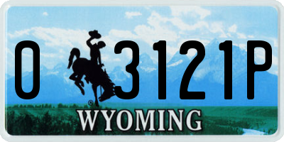 WY license plate 03121P