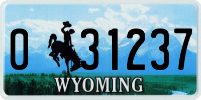 WY license plate 031237