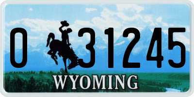 WY license plate 031245
