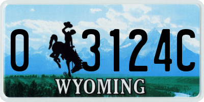WY license plate 03124C