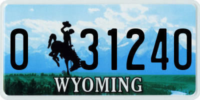 WY license plate 03124O