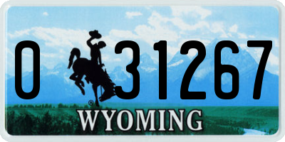 WY license plate 031267