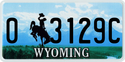 WY license plate 03129C