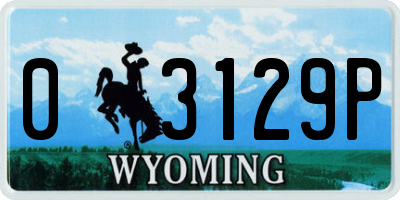 WY license plate 03129P