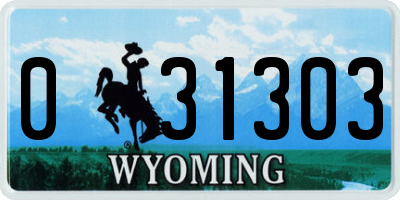 WY license plate 031303
