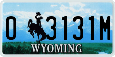 WY license plate 03131M