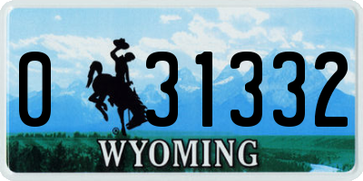 WY license plate 031332