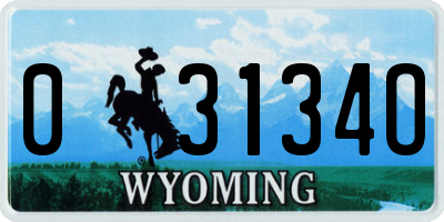 WY license plate 03134O