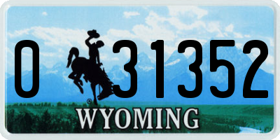 WY license plate 031352
