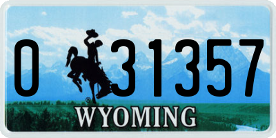 WY license plate 031357